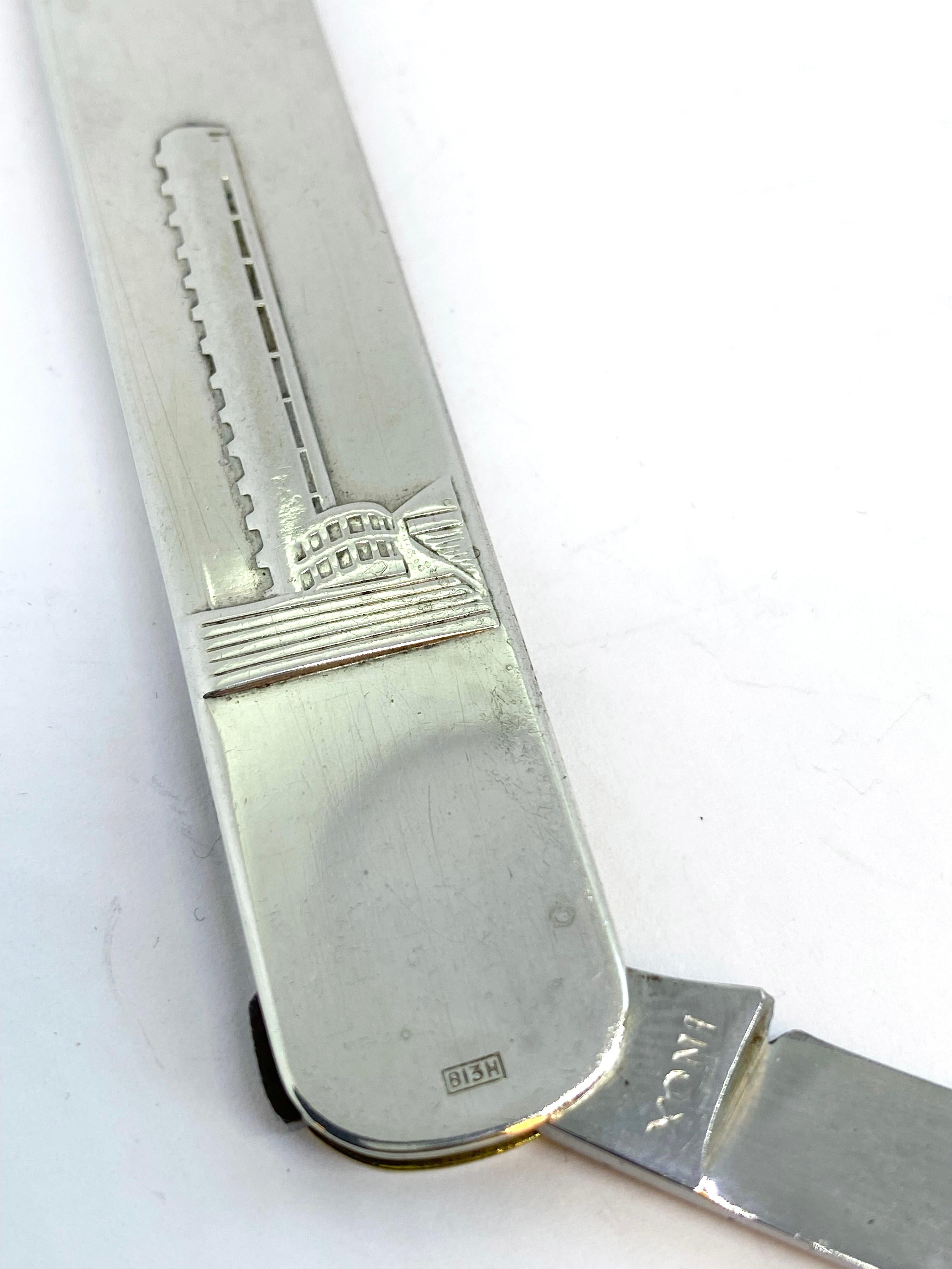 Women's or Men's Silver Pocket Knife Helsinki Olympic Stadium, Finland For Sale