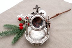 Silver pocket watch stand with columns