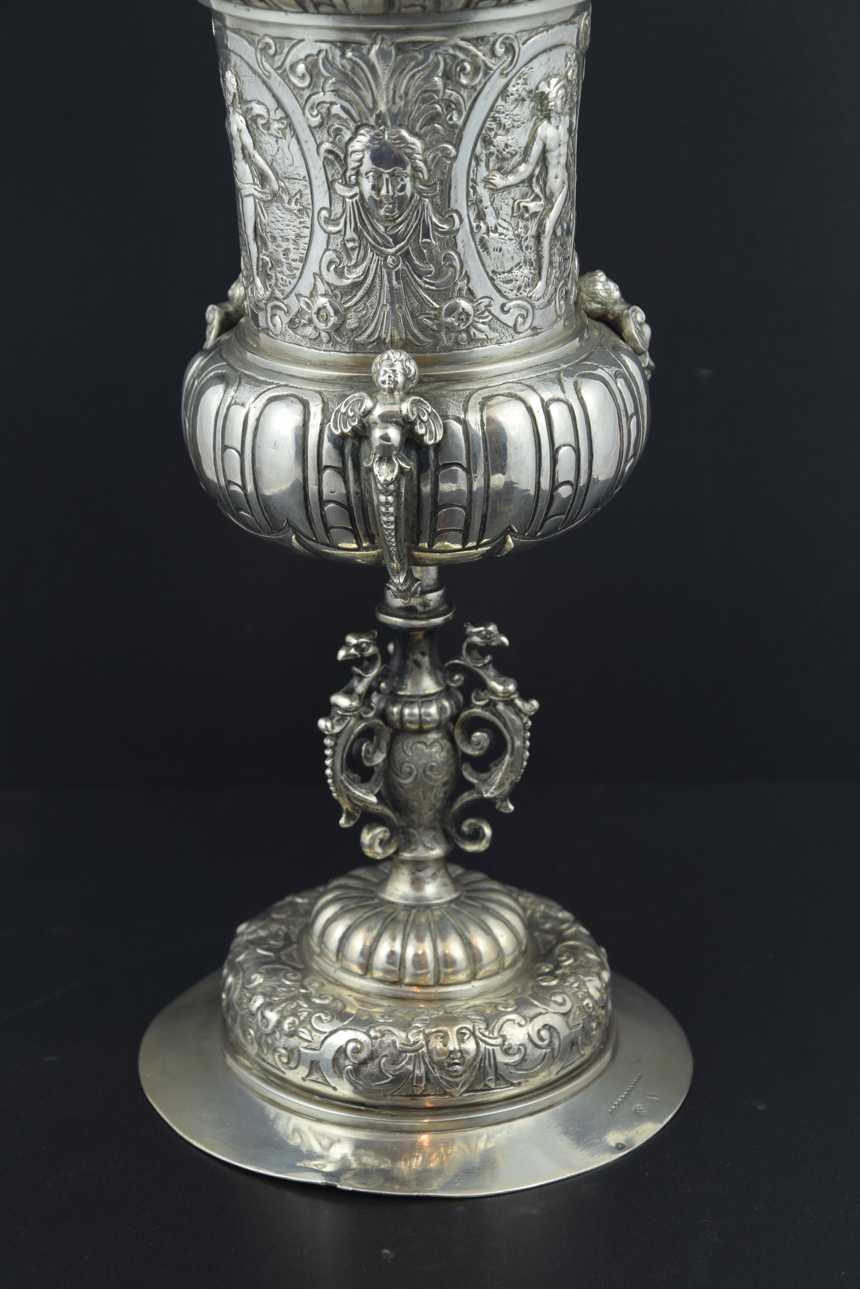 Renaissance Revival Silver Pokal 'Cup', Germany, Possibly 19th Century 'after 17th Century Models'