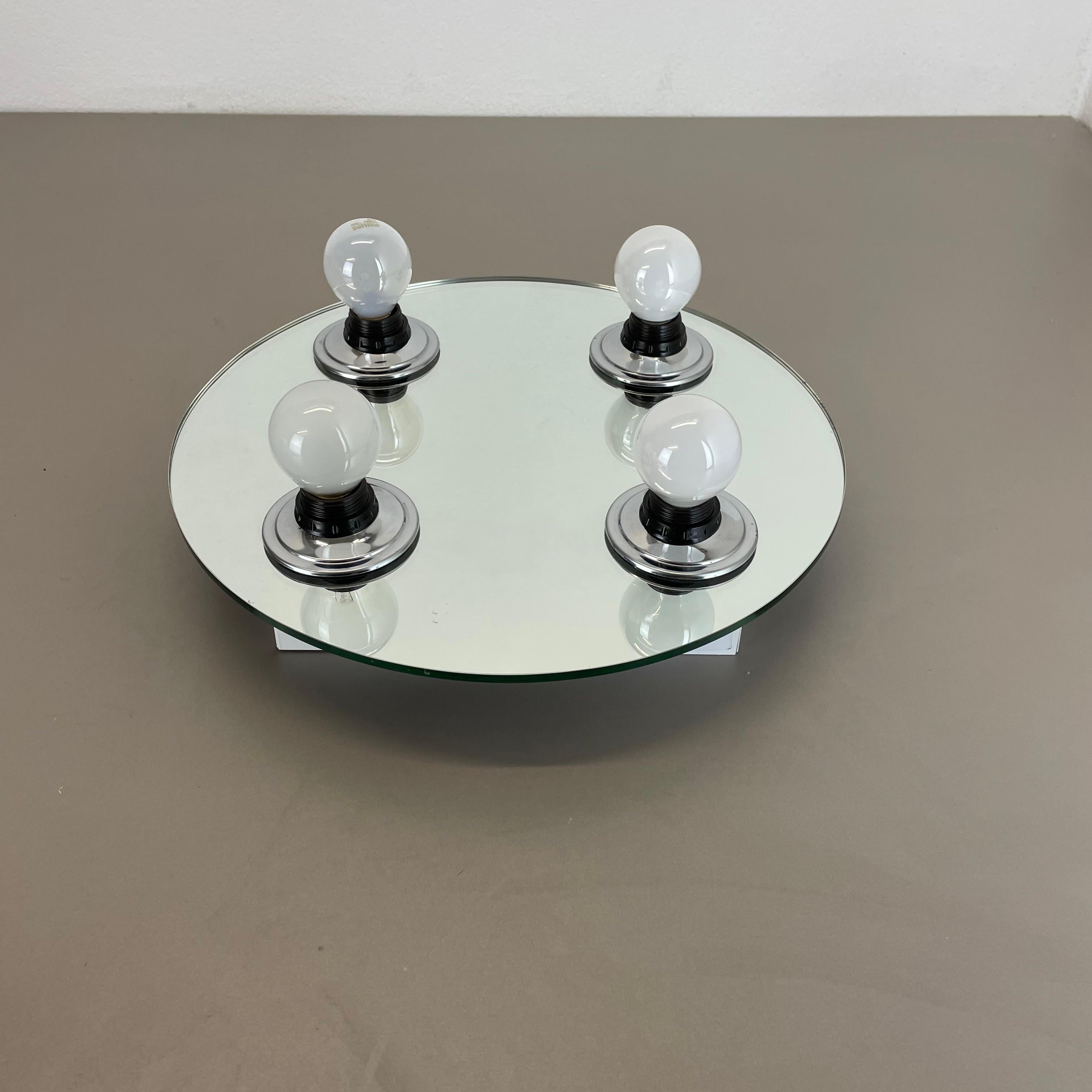 Silver Pop Art Space Age Mirror Wall Light by Eglo Light Germany, 1980s For Sale 6