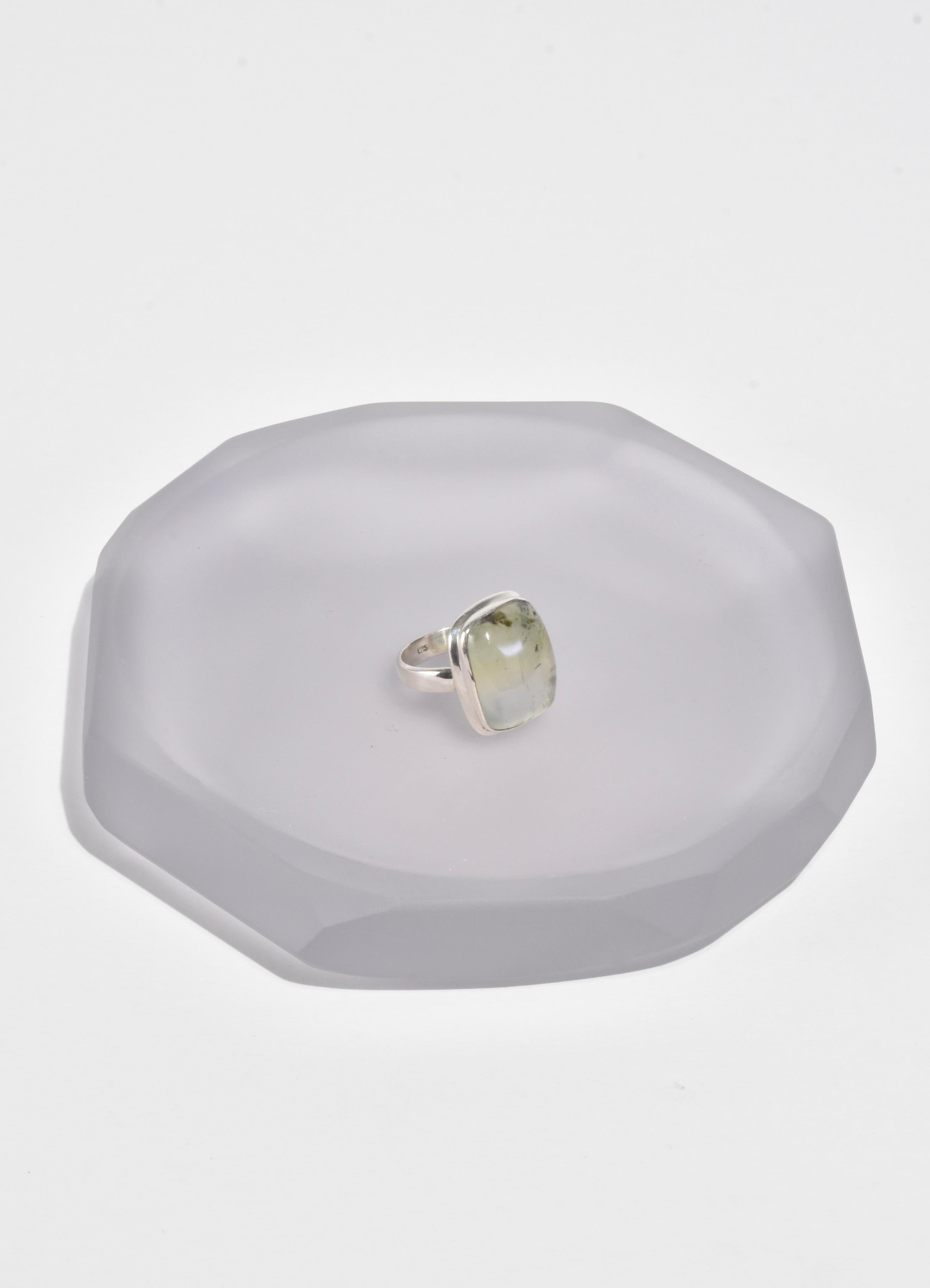 Women's or Men's Silver Prehnite Ring