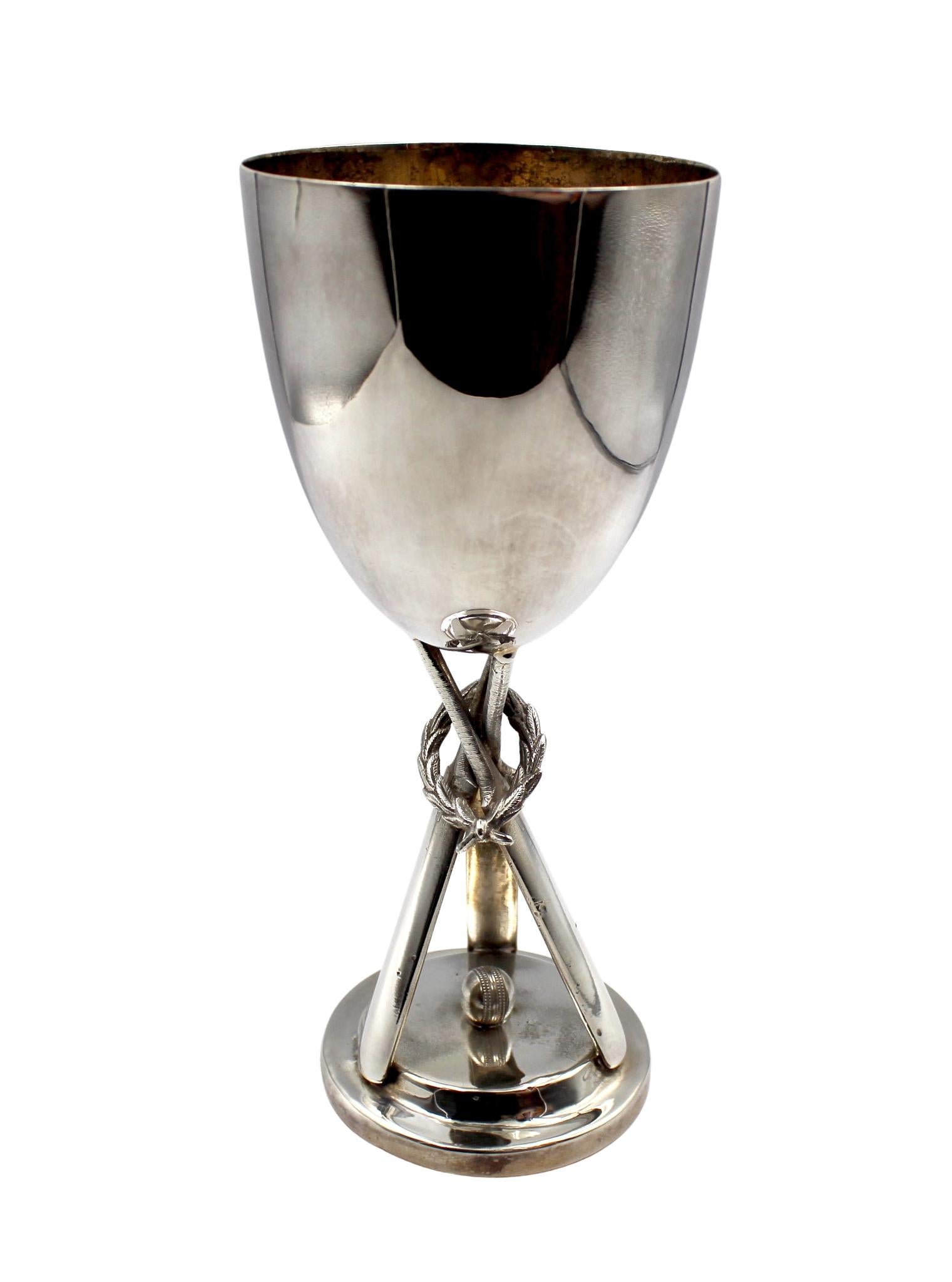 glass cricket trophy