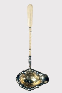 Silver punch ladle with bone handle, M & S, Vienna Austria 1880.