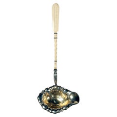 Silver punch ladle with bone handle, M & S, Vienna Austria 1880.
