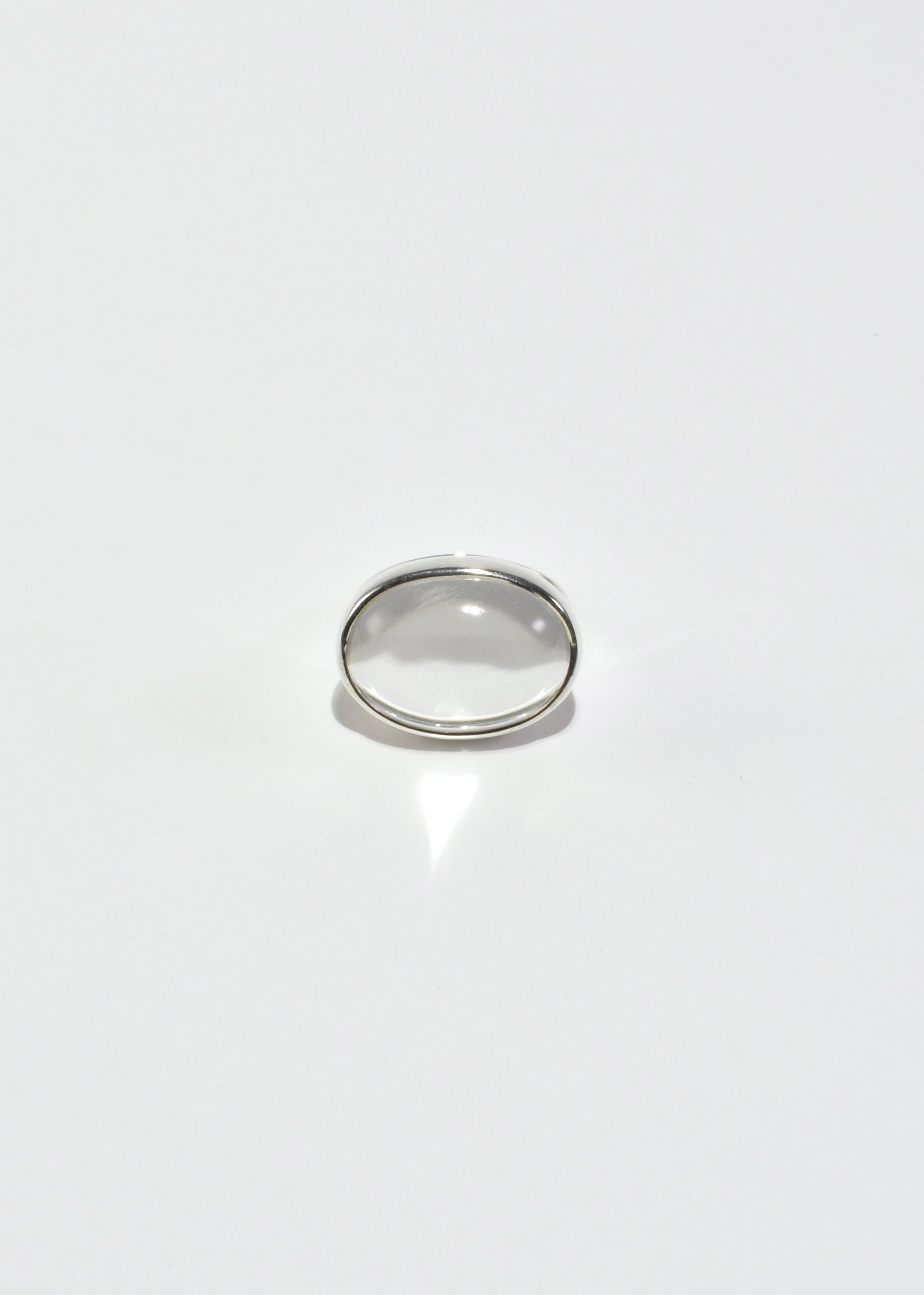 Taille cabochon Silver Quartz Ring en vente
