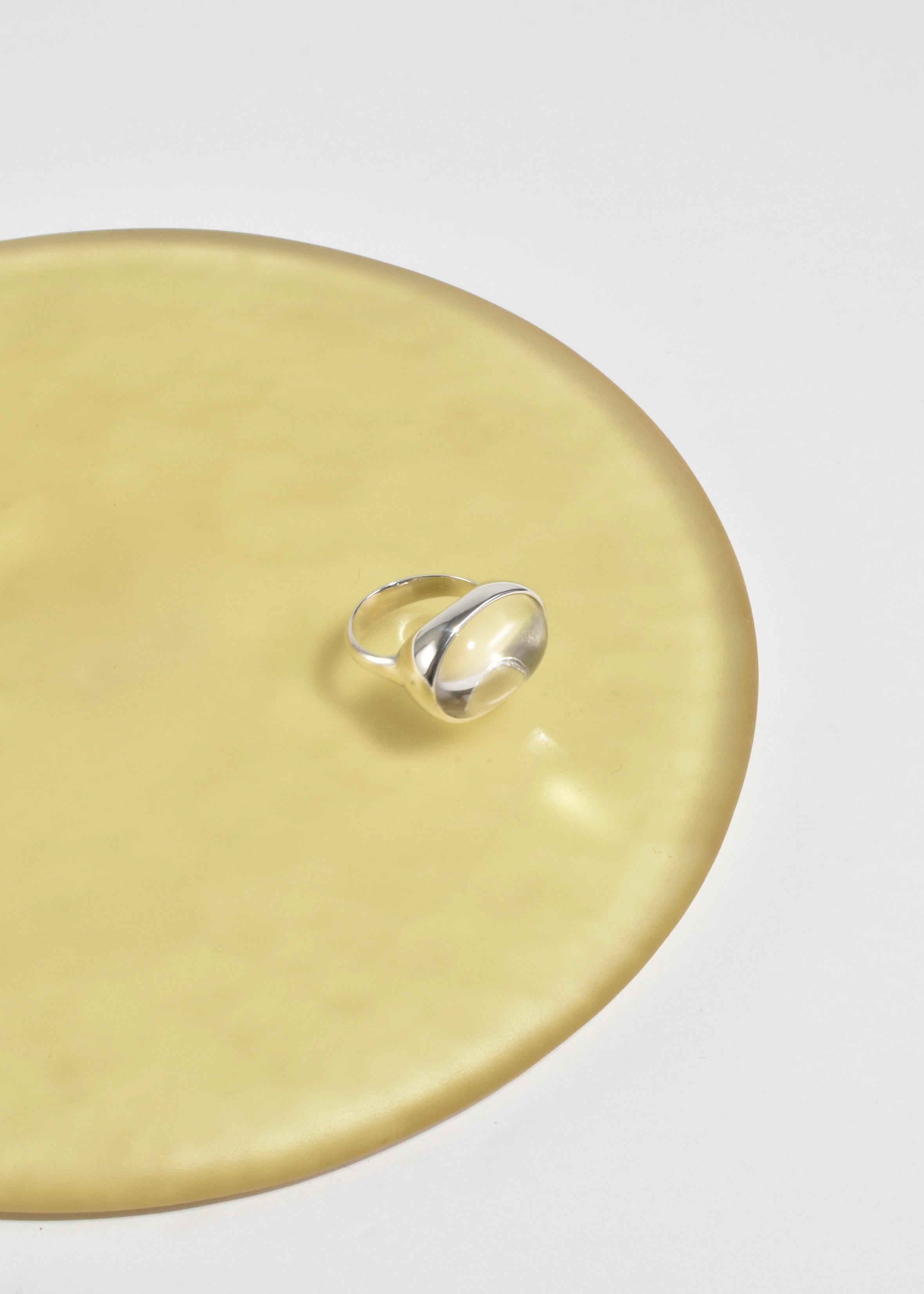 Silver Quartz Ring Unisexe en vente