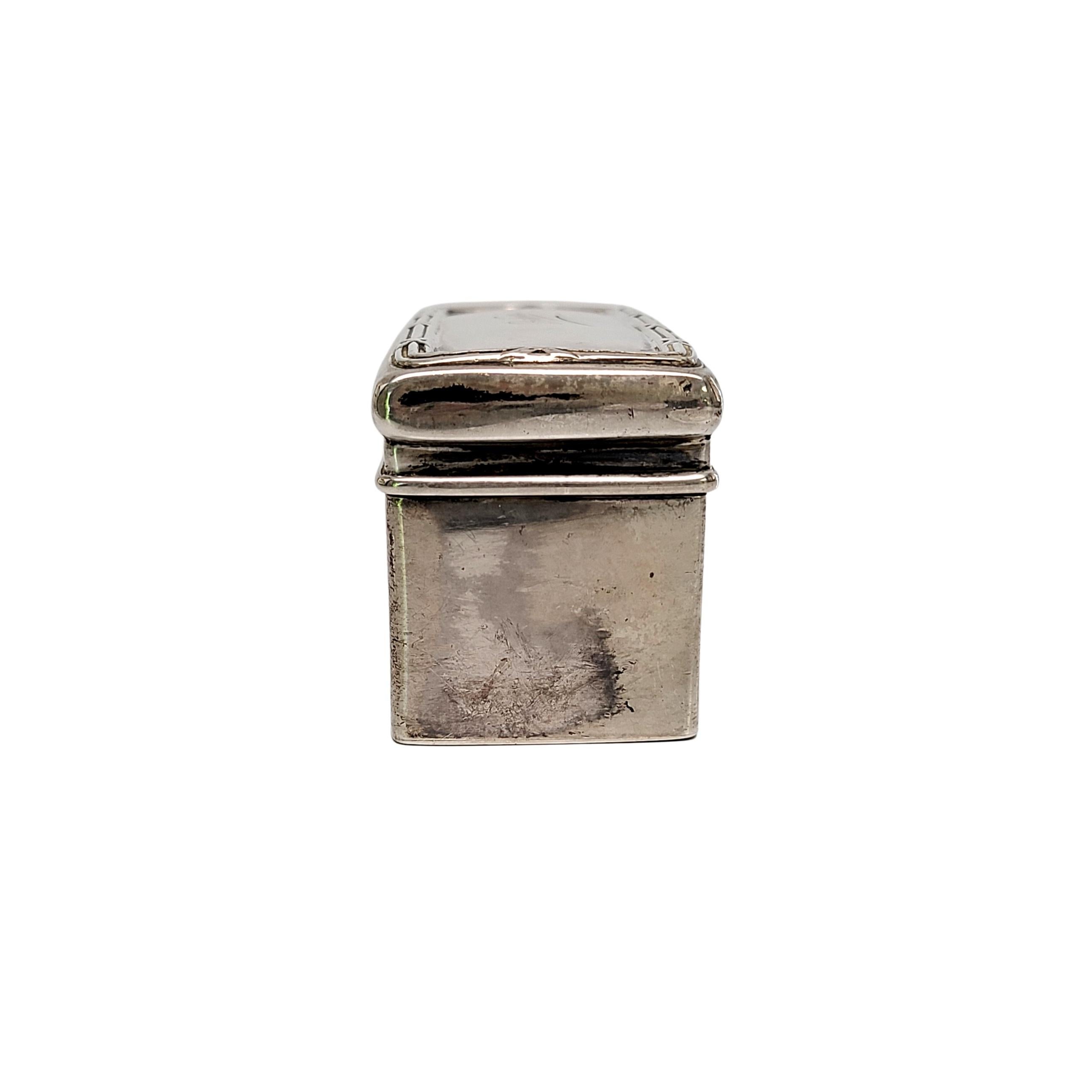 Silberne rechteckige Schatulle aus Silber mit Gravur im Zustand „Gut“ im Angebot in Washington Depot, CT