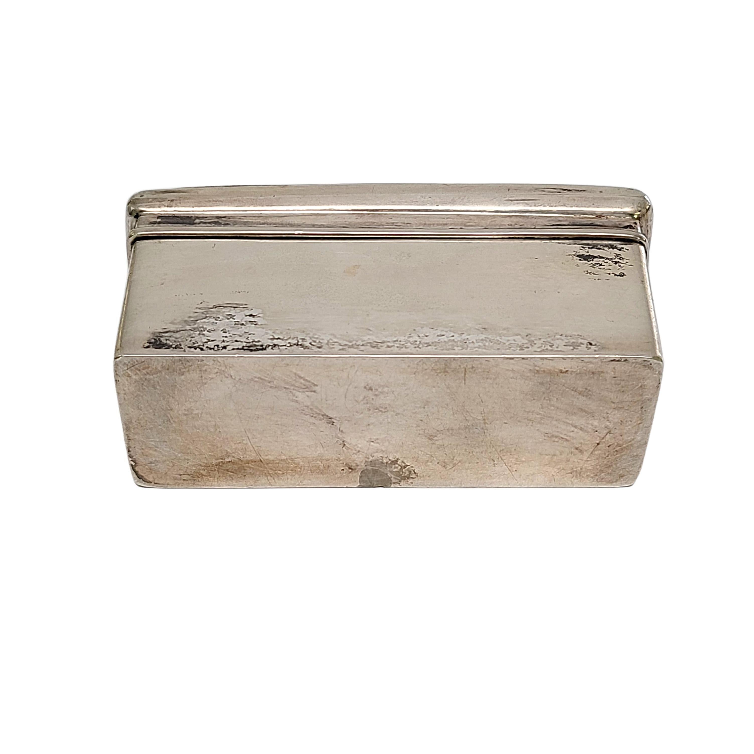Women's or Men's Silver Rectangle Trinket Box with Engraving For Sale