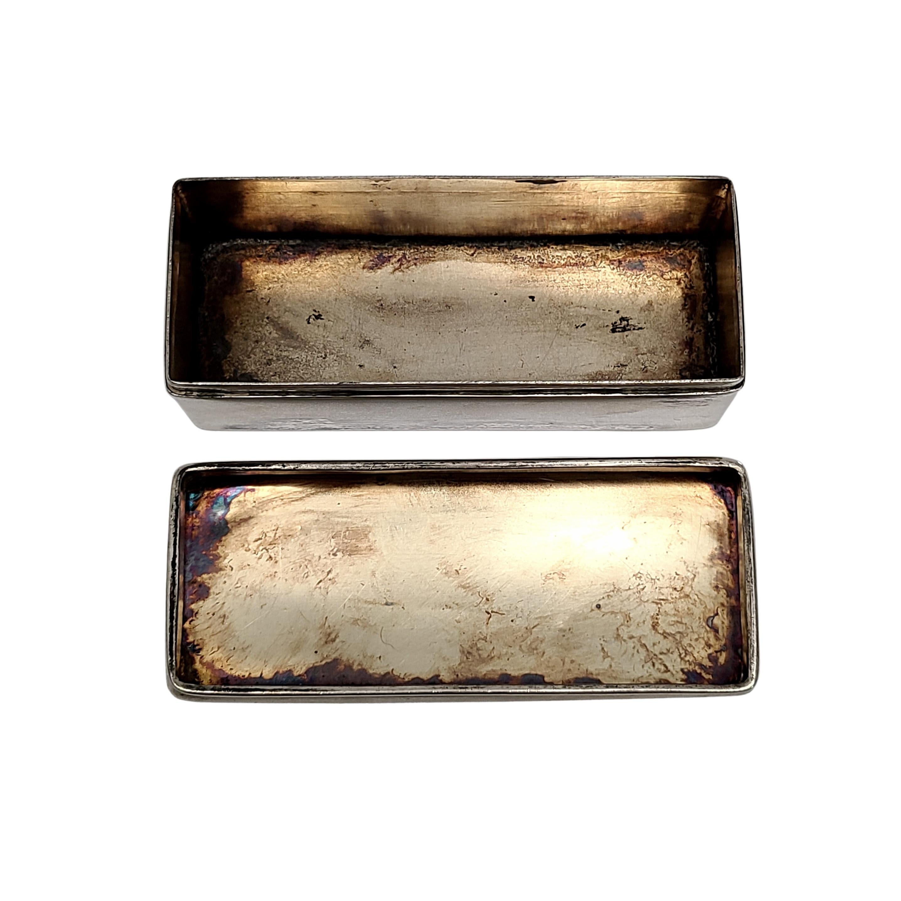 Silver Rectangle Trinket Box with Engraving For Sale 1