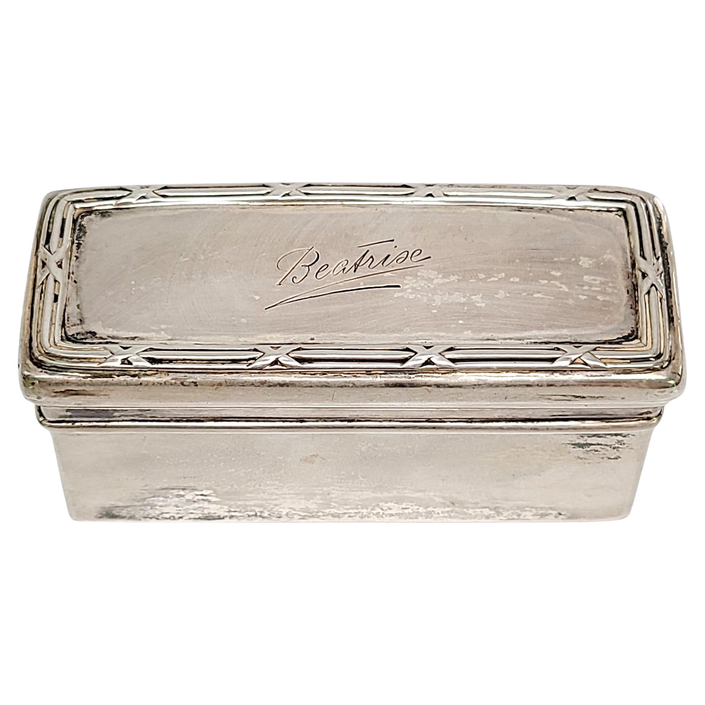 Silver Rectangle Trinket Box with Engraving
