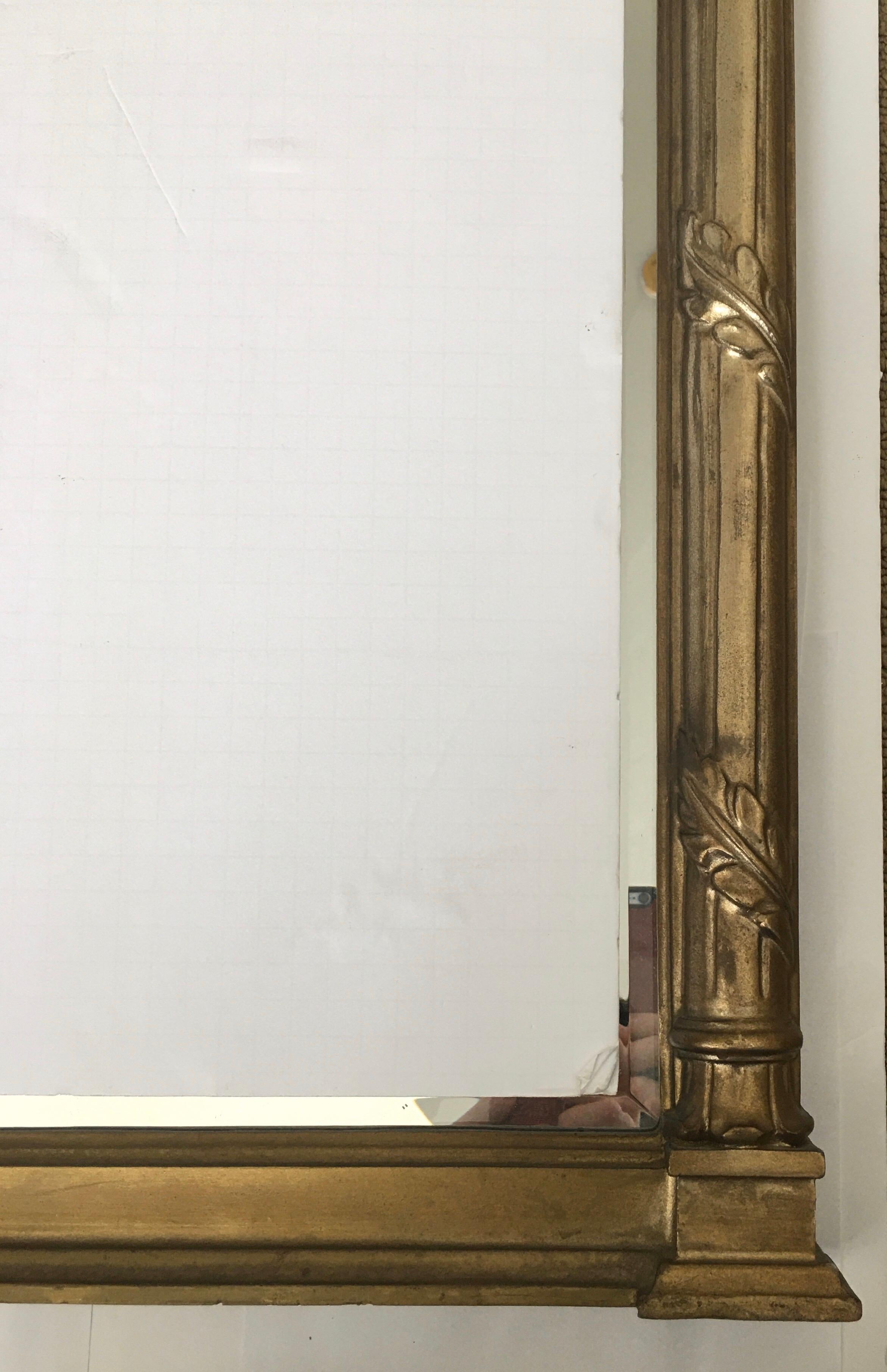 Silver Regency Style Draped Pier Beveled Wall Mirror 1