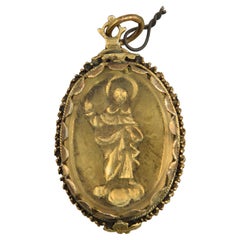 Silver Reliquary Pendant with Saint and Inquisition Emblems, Spain, 17th Century
