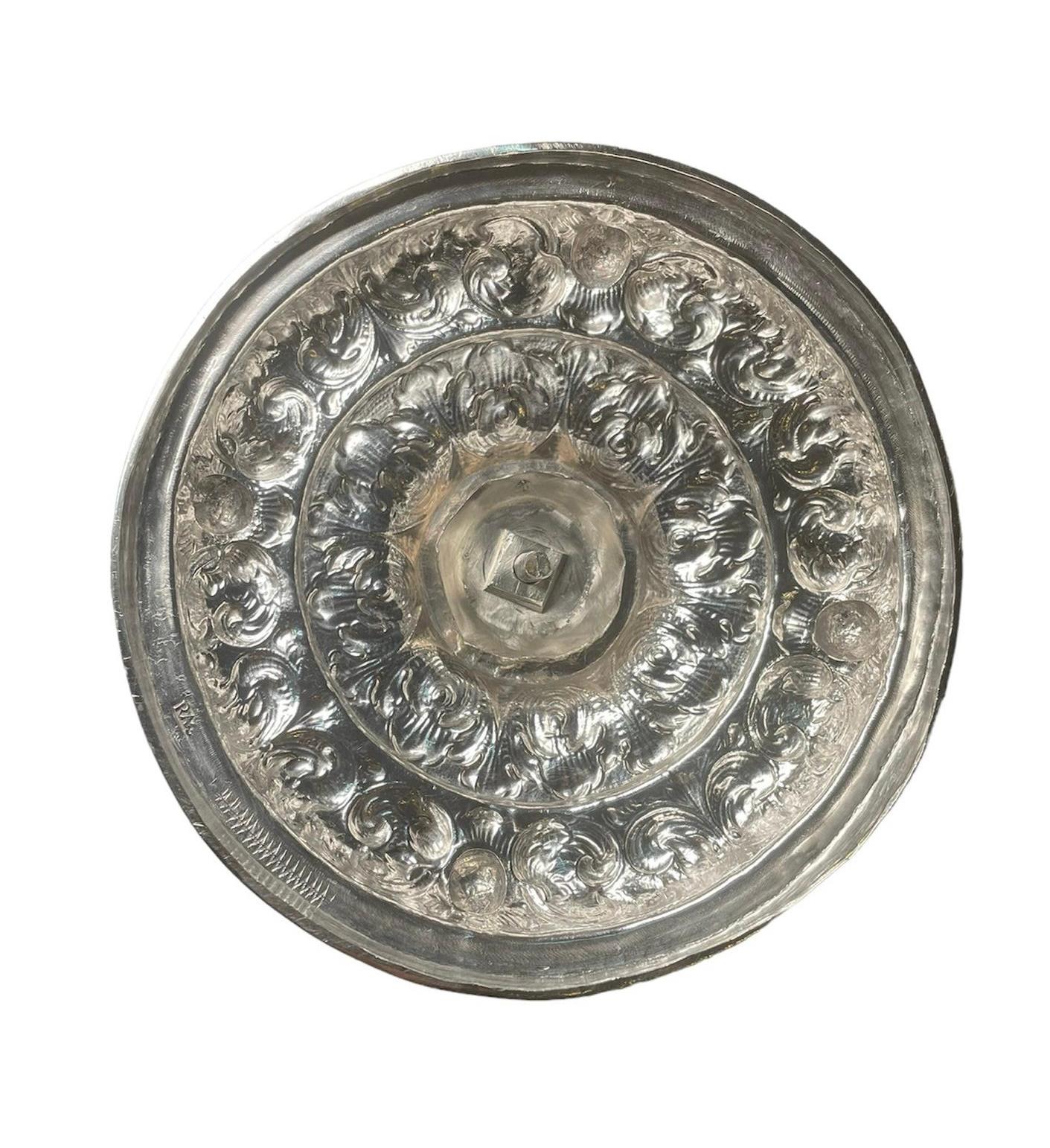Silver Repousse Chalice And Patten For Sale 5