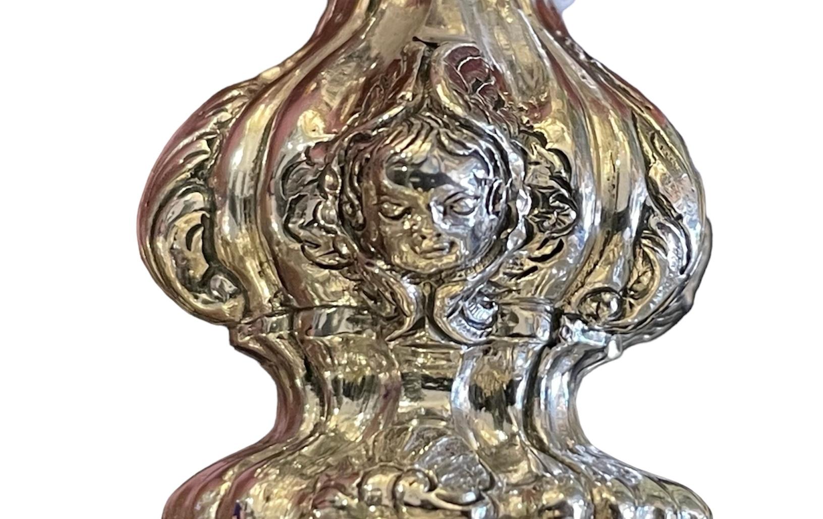 Silver Repousse Chalice And Patten For Sale 7