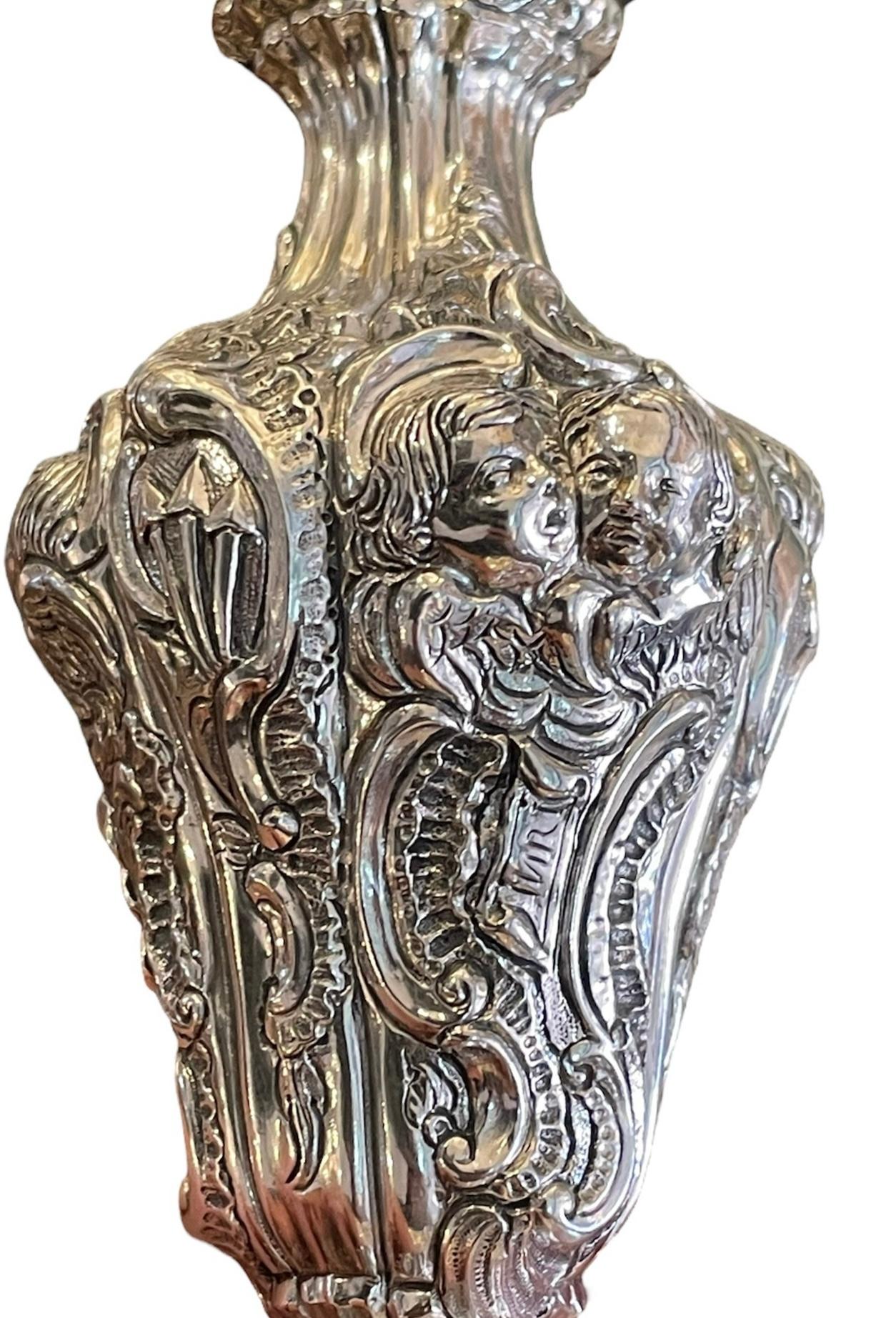 Silver Repousse Chalice And Patten For Sale 8