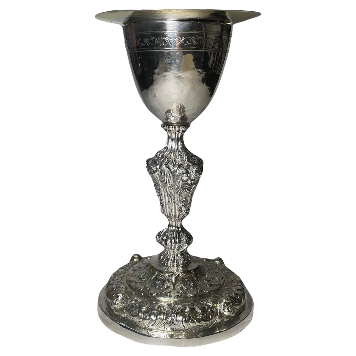 Silver Repousse Chalice And Patten