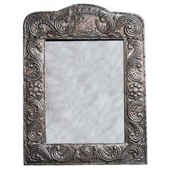 Silver Repoussé Prince of Wales Swiss Stamped Julien Lehmann Framed Mirror