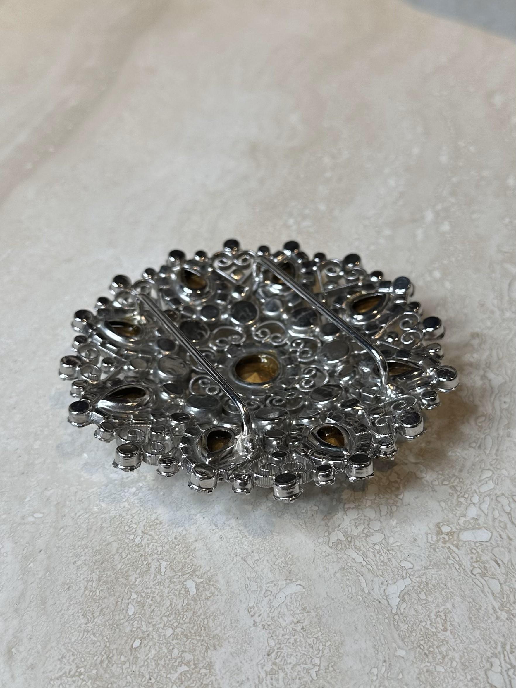 Vintage Silber Strass Gürtelschnalle im Angebot 1