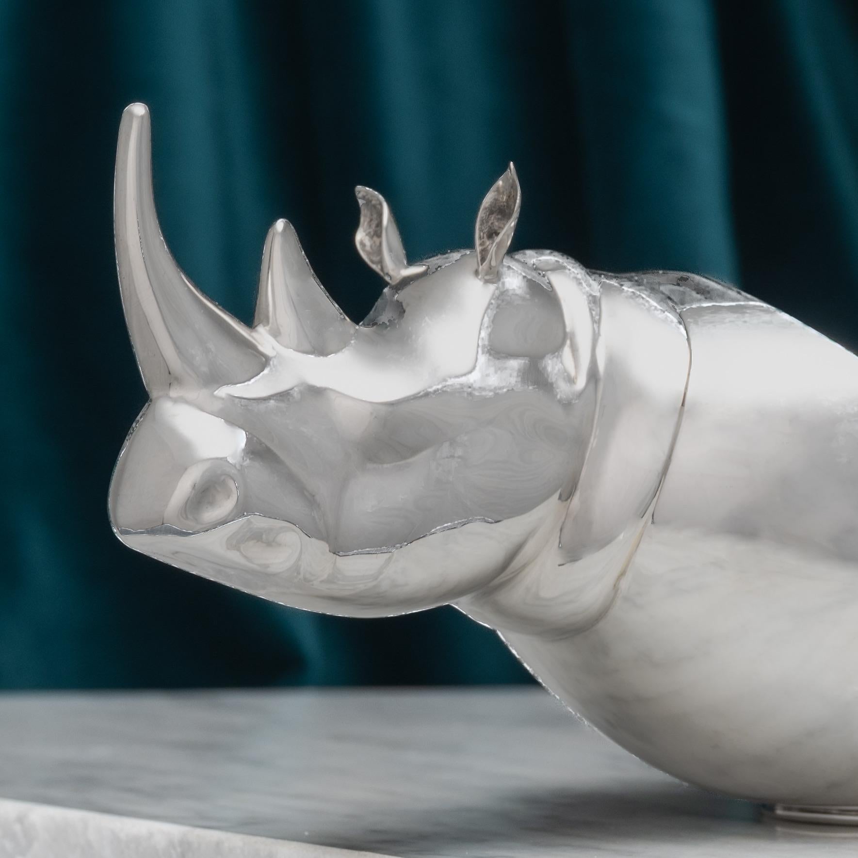 Silver 'Rhinoceros' Bowl In Good Condition For Sale In London, GB