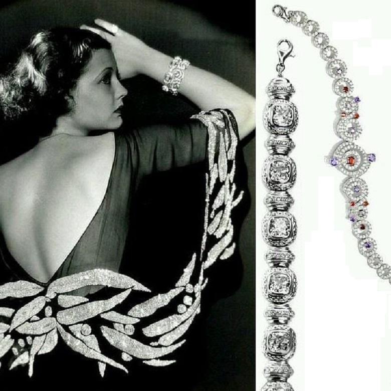 Contemporary Silver Rhodium Plating Amethyst Garnet Chain Bracelet by Feri For Sale