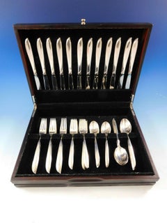 Silver Rhythm by International Sterling Silver Flatware Set 12 Service 60 Pieces