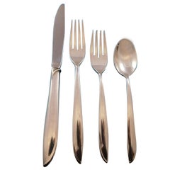 Silver Rhythm by International Sterling Silver Flatware Set 12 Service 60 Pieces