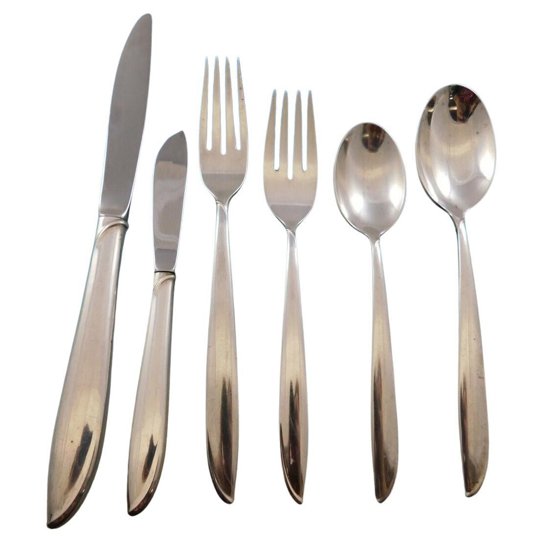 Silver Rhythm by International Sterling Silver Flatware Set Service 41 Pieces
