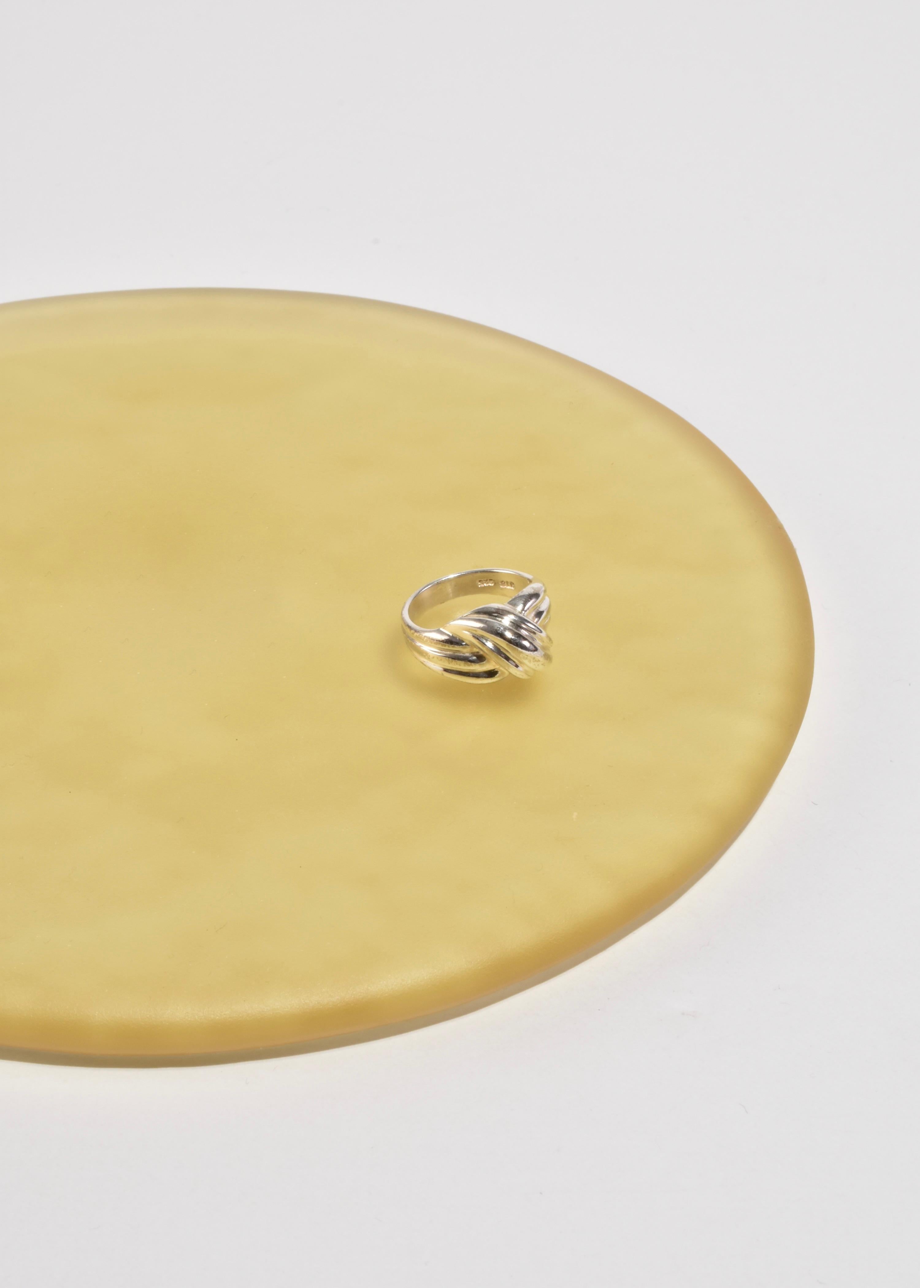 Women's or Men's Silver Ribbed Ring For Sale