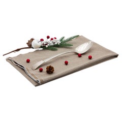 Silver rice and serving spoon with a fluted handle in the style of caninhas