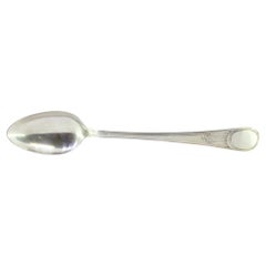 Silver rice/serving spoon with grooved handle and monogram plate