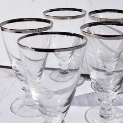Silver Rimmed Cocktail Glasses 8 Attributed to Dorothy Thorpe