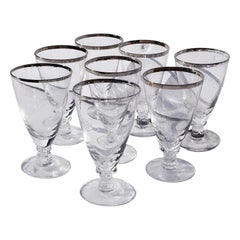 Vintage Silver Rimmed Cocktail Glasses 8 Attributed to Dorothy Thorpe