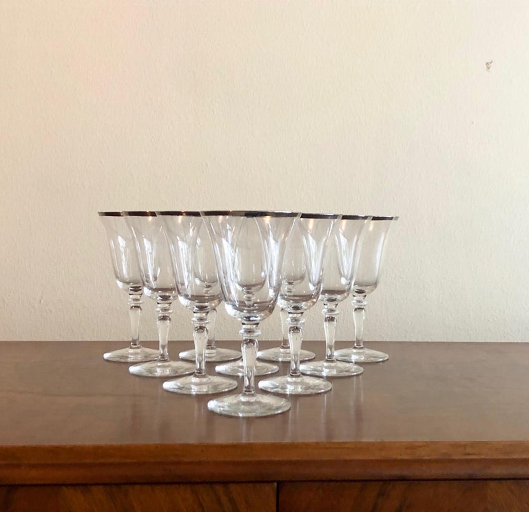 Silver Rimmed Wine Glasses, Set of 10 at 1stDibs silver rimmed