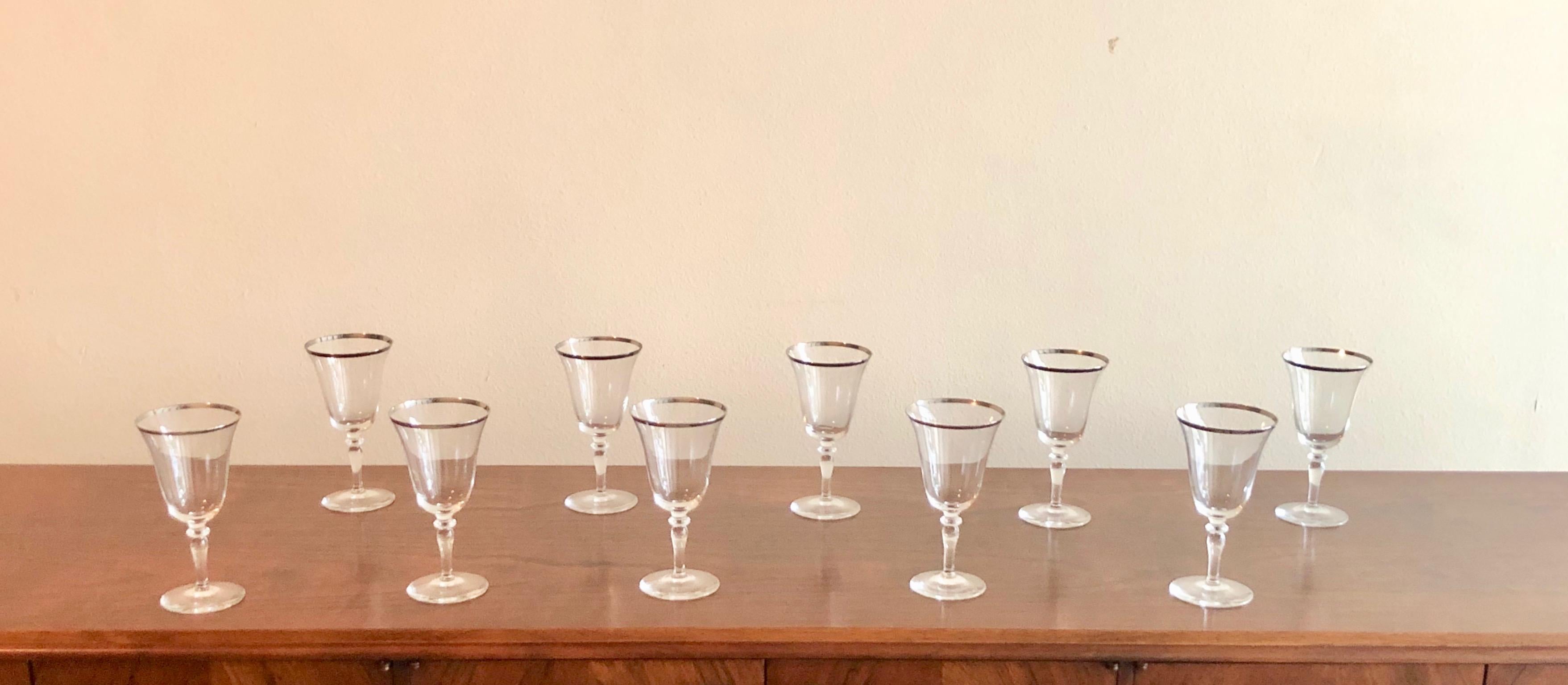 silver rimmed martini glasses