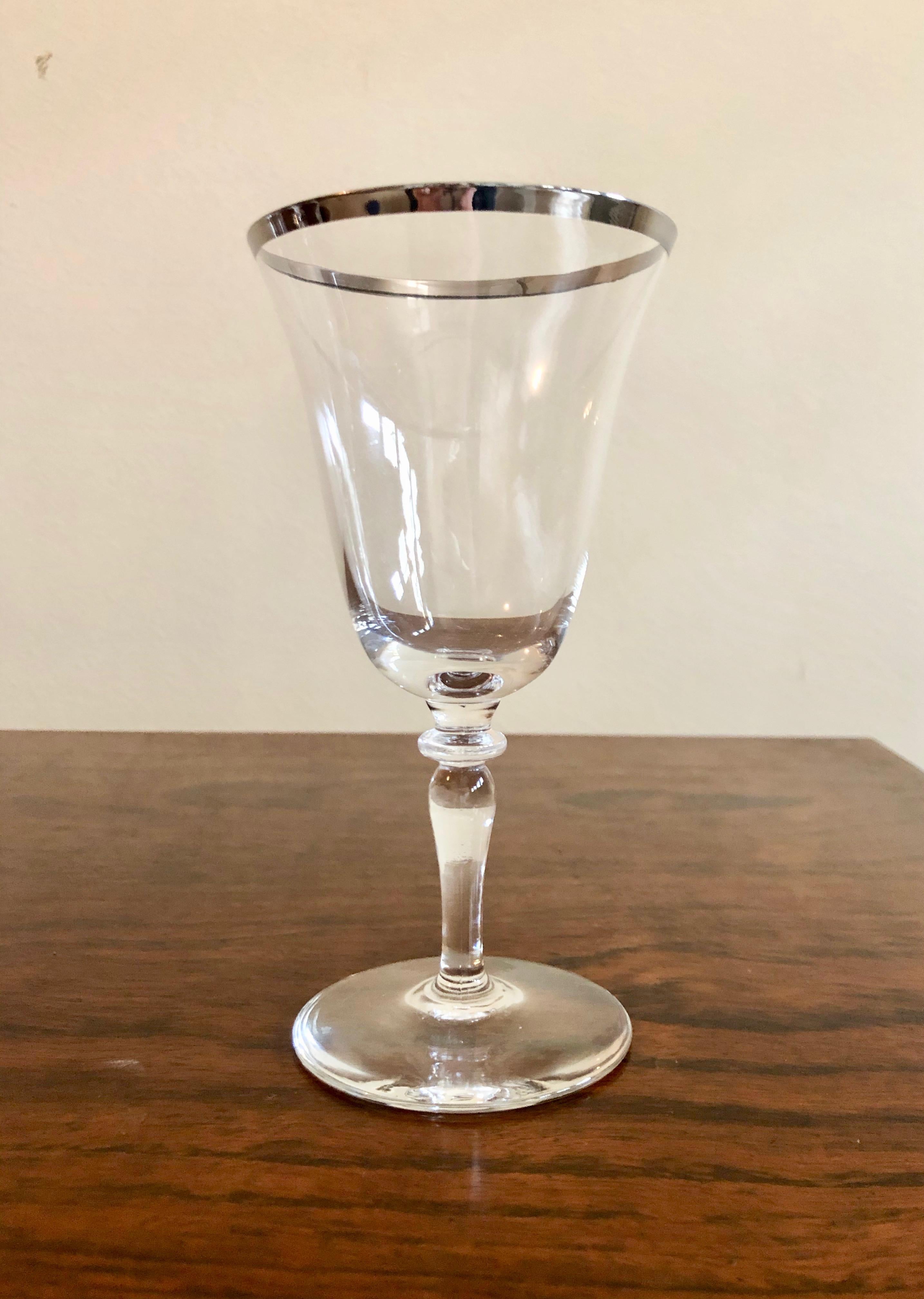 silver rim wine glasses