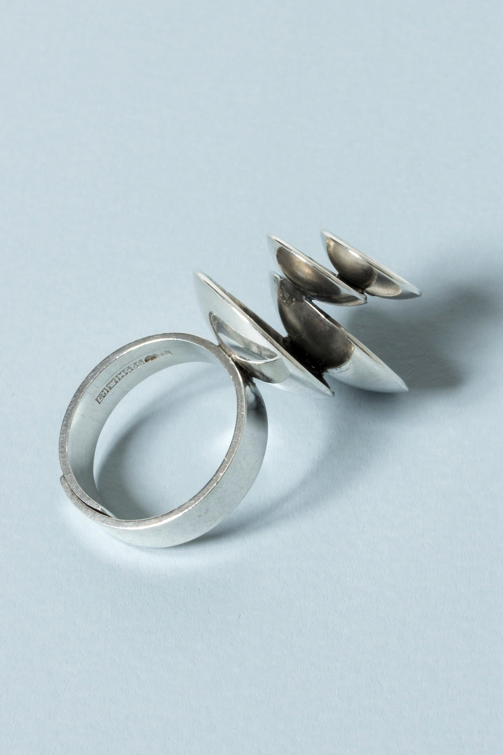 Women's or Men's Silver Ring by Elis Kauppi for Kupittaan Kulta, Finland, 1970