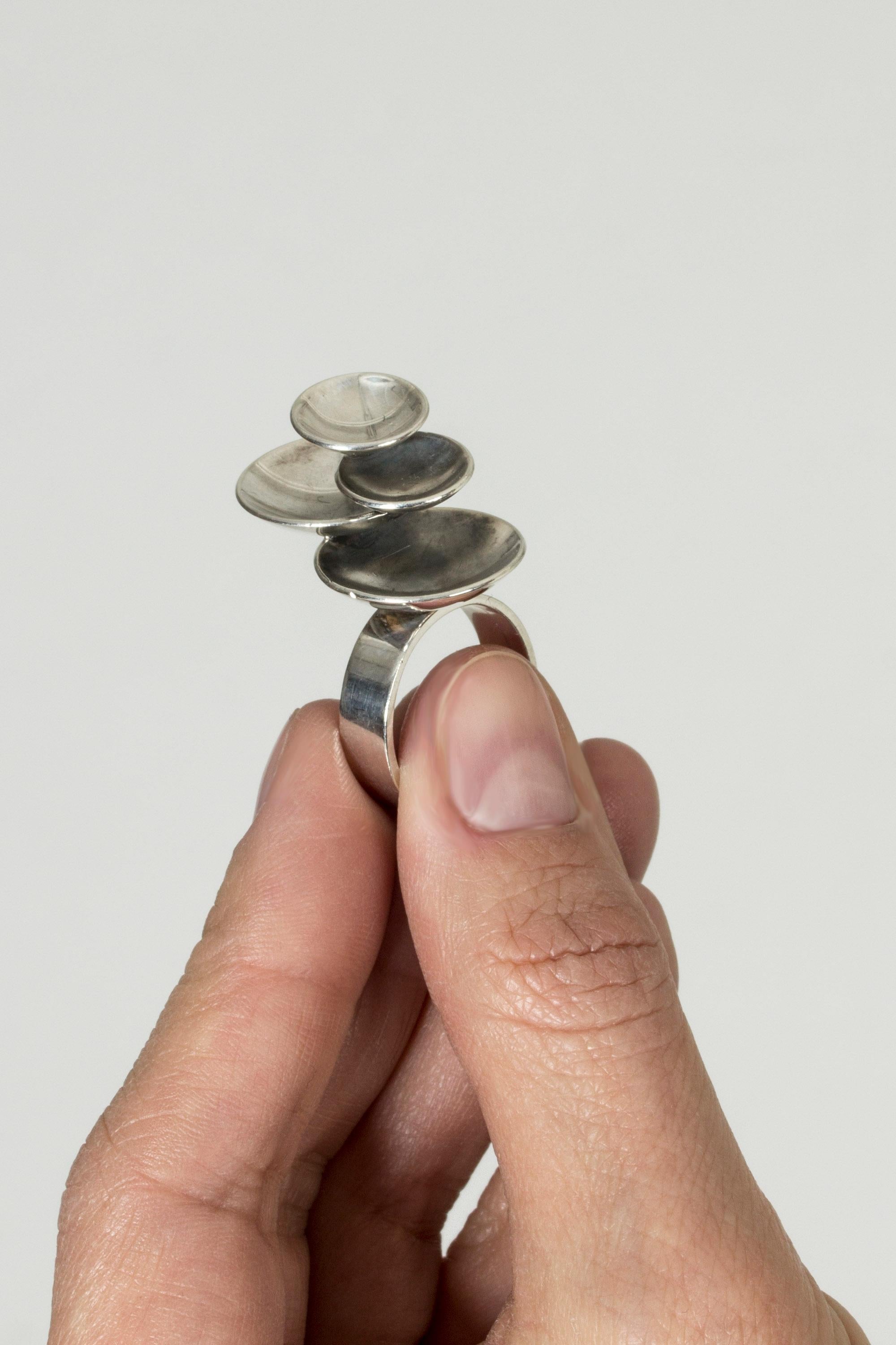 Silver Ring by Elis Kauppi for Kupittaan Kulta, Finland, 1970 4