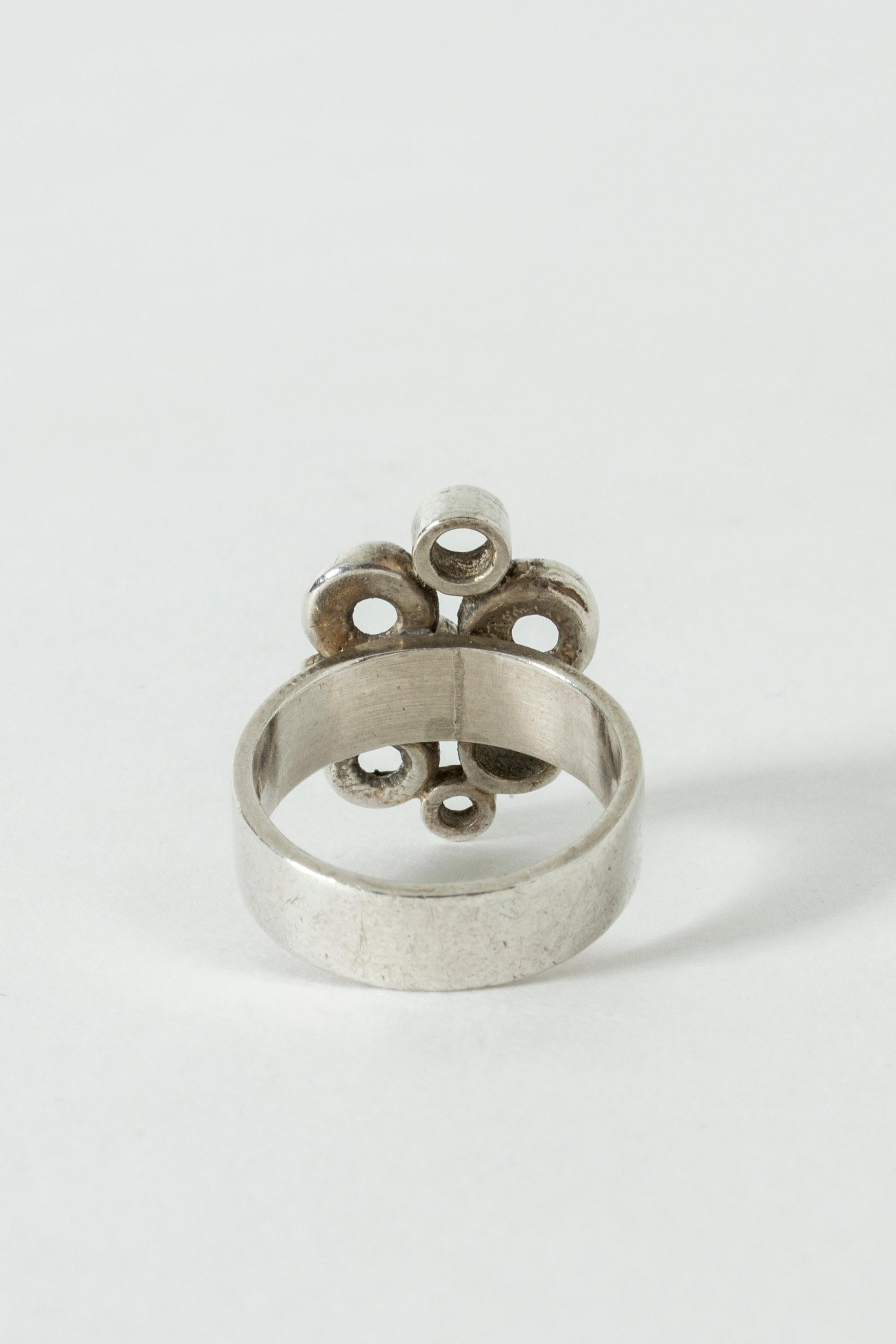 Modernist Silver Ring by Isaac Cohen, Sweden, 1967