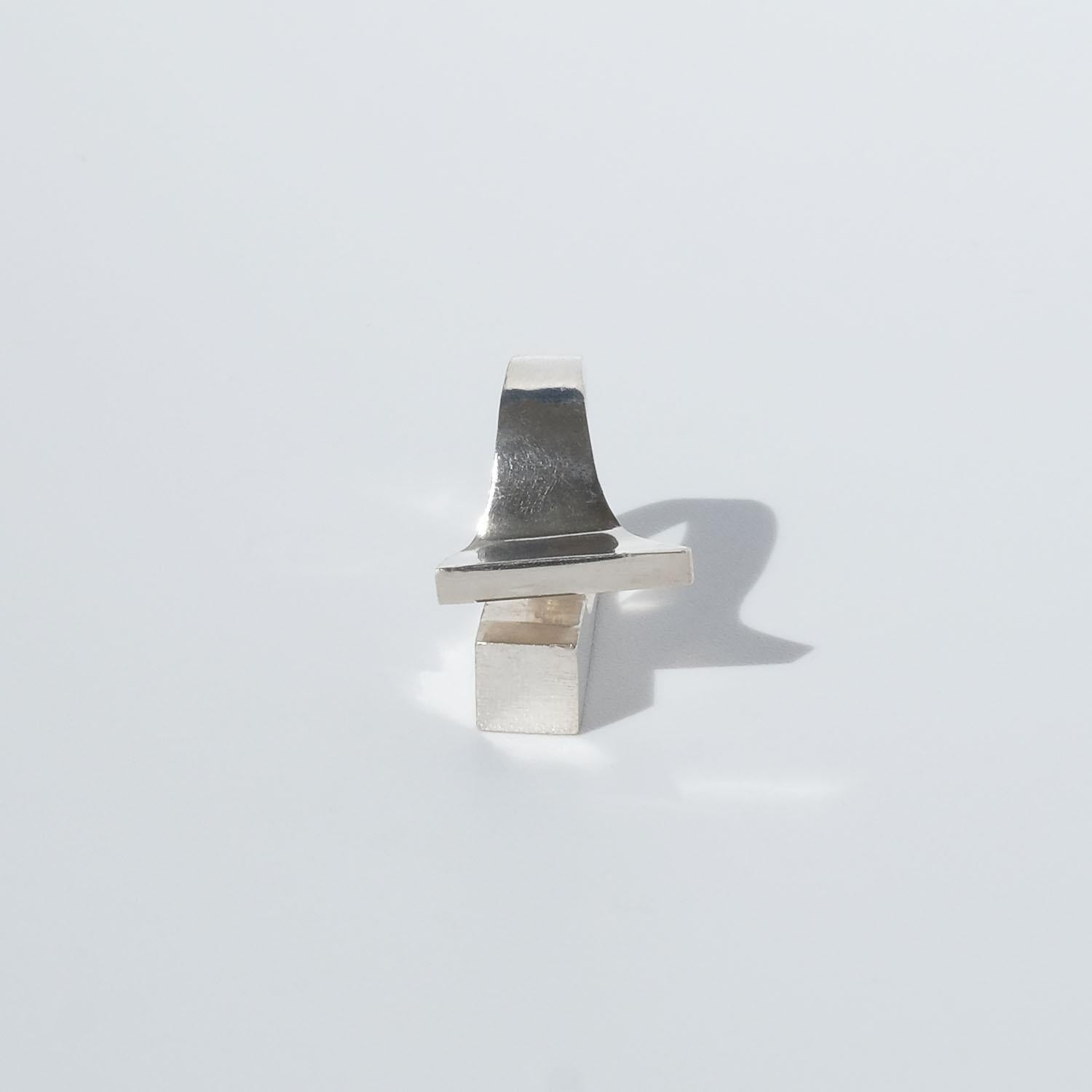 Silver Ring by Swedish Master Rey Urban Made Year, 1974 In Good Condition For Sale In Stockholm, SE