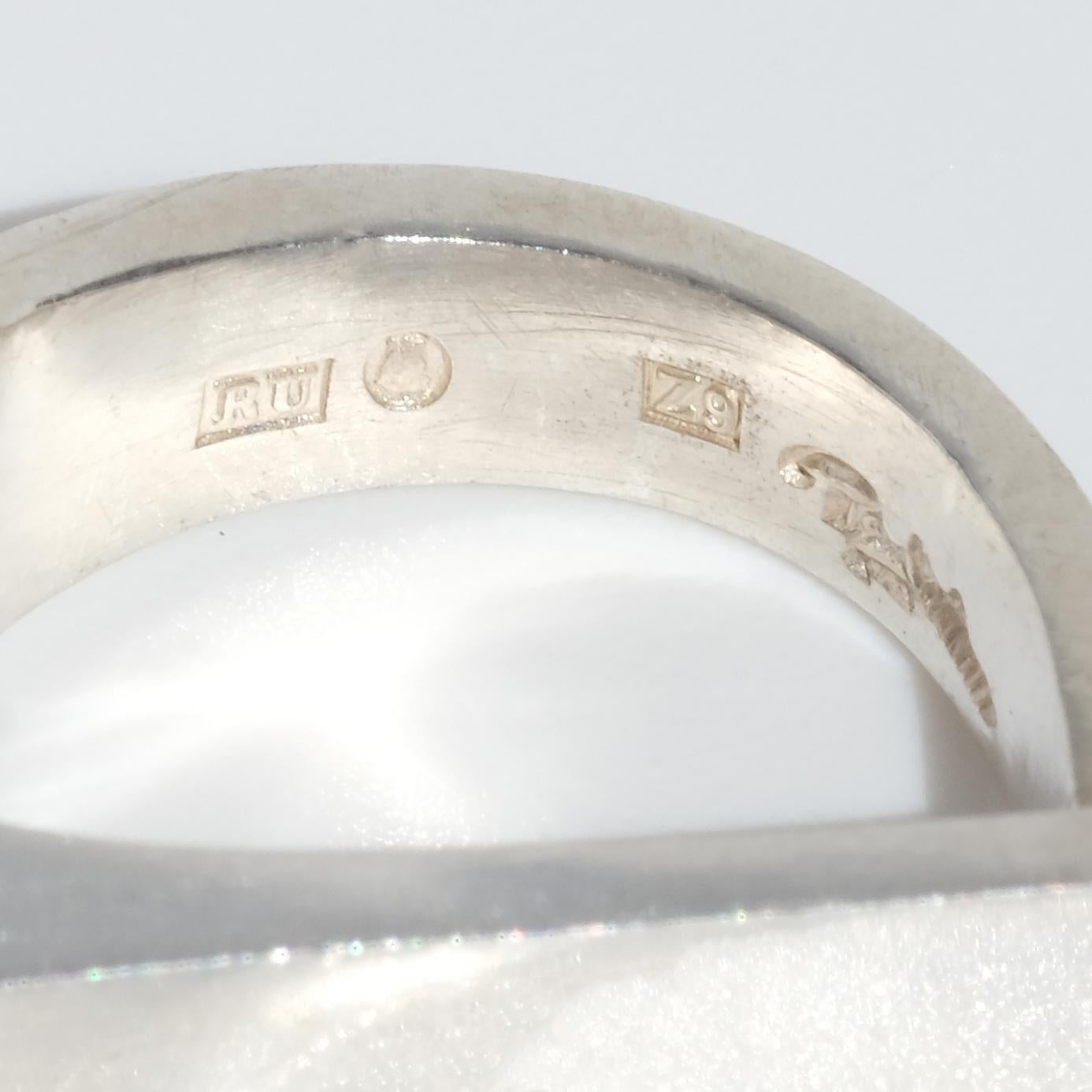 Silver Ring by Swedish Master Rey Urban Made Year, 1974 For Sale 2