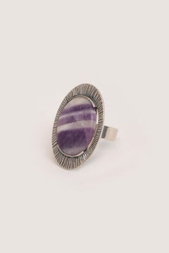 Silver ring Design by Elis Kauppi Kupittaan Kulta with Amethyst, 1970