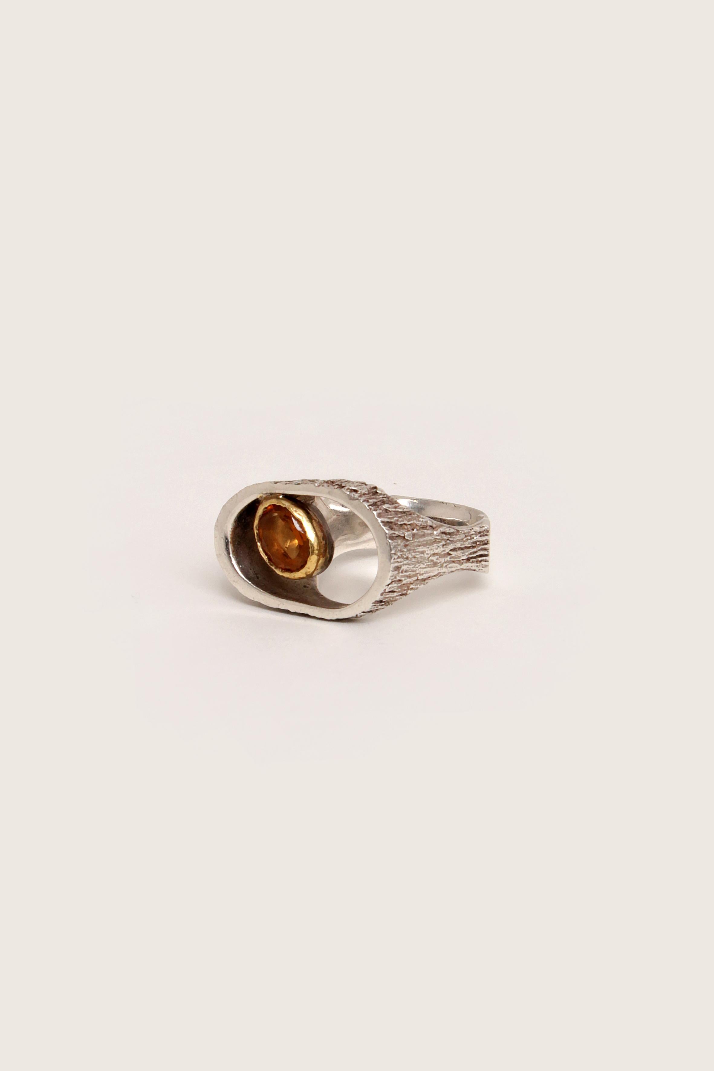 Silver ring hand forged Alexander van den Hoven, Netherlands

Alexander van den Hoven works in Arnhem and once designed this beautiful ring.

The ring is reminiscent of tree bark, which is where the idea originated.

With an edge of 14k gold and a