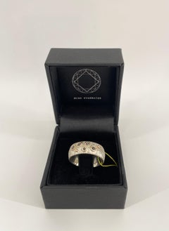 Silver Ring with 14 Karat Gold Bubbles and 5 Black 0.12-Carat Diamonds