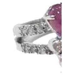 Silver Ring with Diamonds Ruby and Spinel