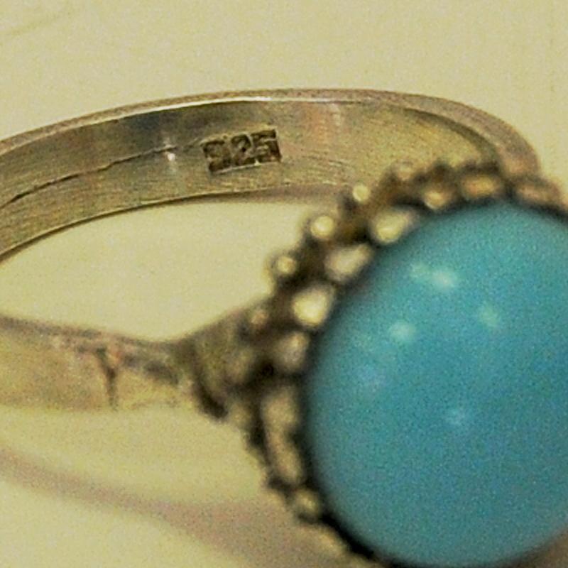 Scandinavian Silver Ring with Light Blue Stone 1950s, Scandinavia For Sale