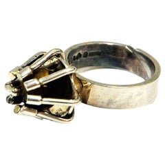 Silver Ring with Middle Tigereye Stone by Arvo Saarela, Sweden, 1974