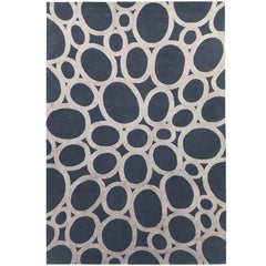 Silver Rings Hand-Knotted 10x8 Rug in Wool and Silk by David Rockwell