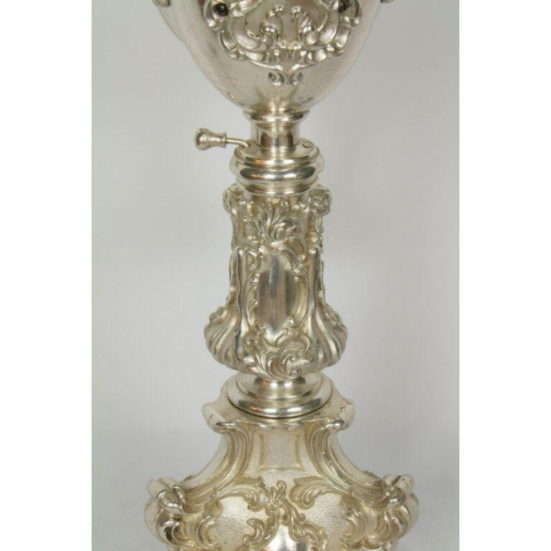 Rococo Revival Silver Rococo Argand Lamp For Sale