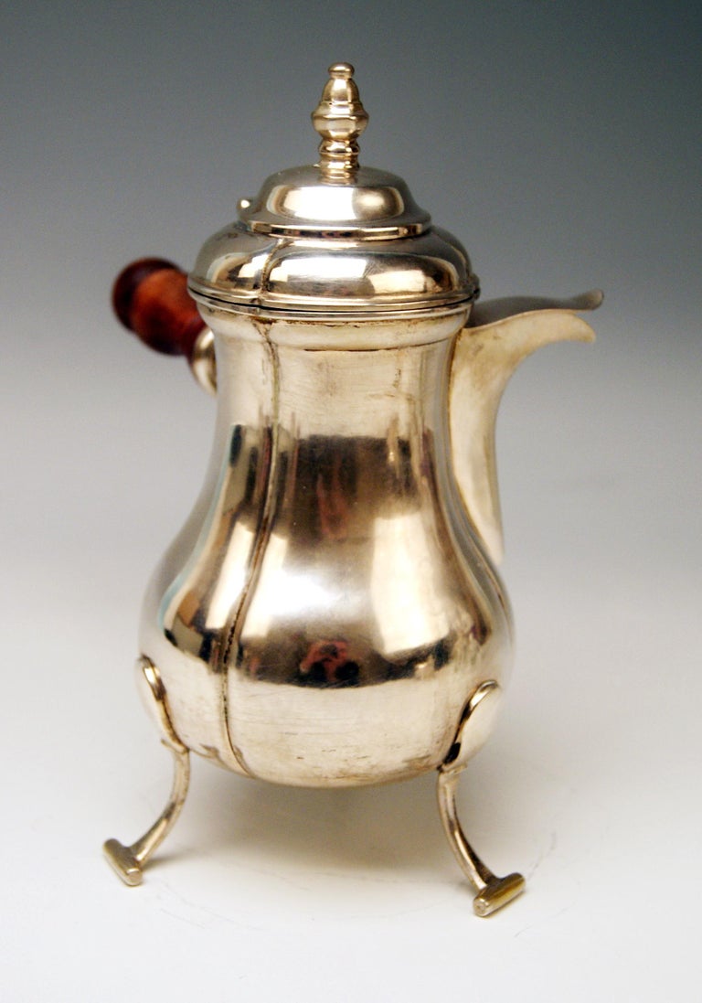 Sterling Silver Silver Rococo Chocolate Pot Handle by Master F.X. Weixelbaum, Vienna, 1759 For Sale