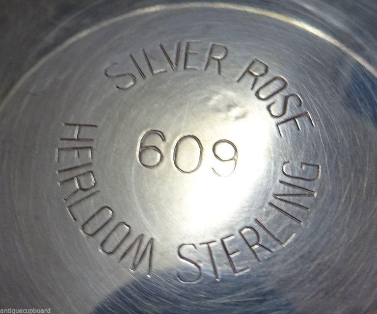 Silver Rose by Oneida Sugar and Creamer Set of 2 Pieces 609 For Sale